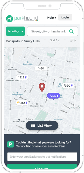 Search for nearby parking options