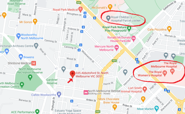 Abbotsford Street North Melbourne -Secured Indoor   underground parking- near 57 Tram Stop and RCH