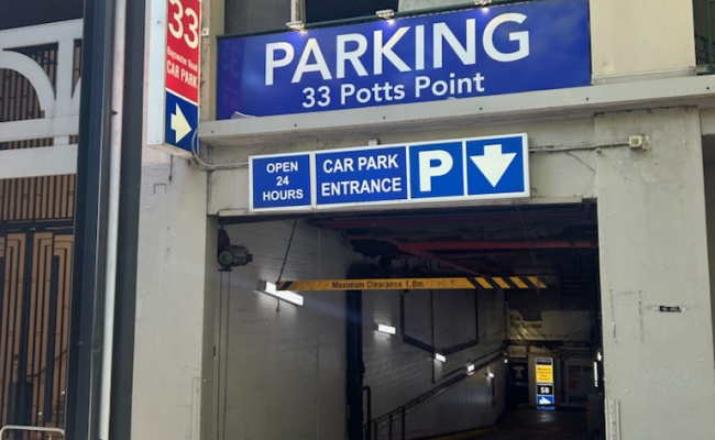 Indoor lot parking on Bayswater Road in Potts Point New South Wales