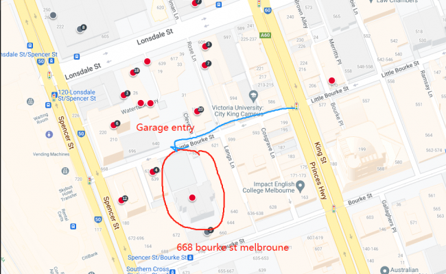 Secure parking lot in Melb CBD (city) opp Southern Cross Station on Bourke Spencer St