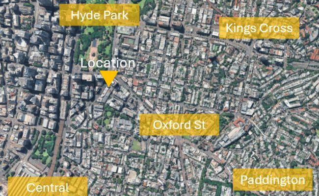 Indoor lot parking on Brisbane Street in Surry Hills New South Wales