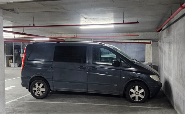 Secure indoor car space at 163 City Rd, Southbank, includes 24/7 access with fob and remote