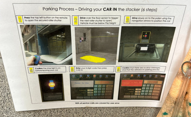 Car Stacker parking on Commonwealth Street in Sydney New South Wales