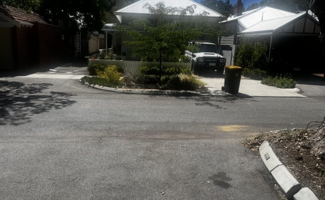 Private spot outside our home on quiet shady street, 600m to QEII and PCH. 24/7 access and CCTV.