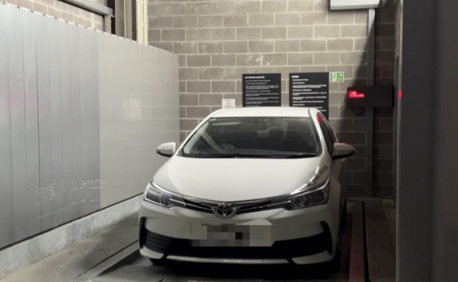 Car Stacker parking on Elizabeth Street in Melbourne Central Business District Victoria