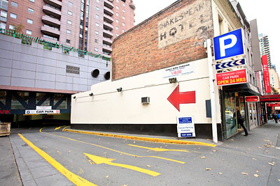 Indoor lot parking on Exhibition Street in Melbourne Central Business District Victoria