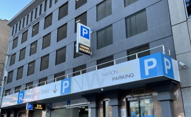 Indoor lot parking on Flinders Street in Melbourne Central Business District Victoria