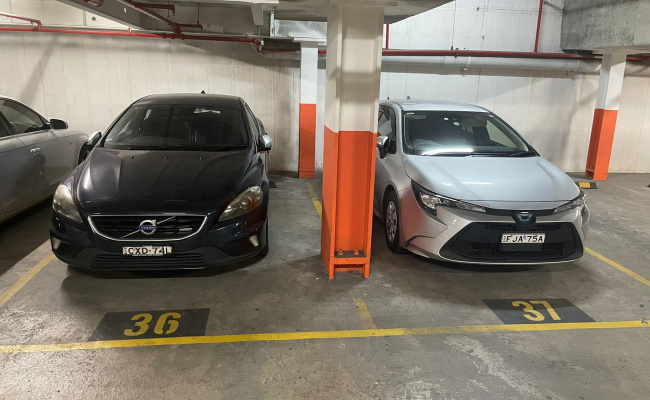 Under cover car park at Hassall street