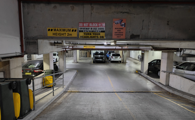 Mascot secure underground parking near train st. And bus stop