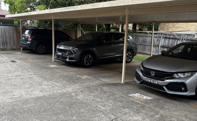 Carport parking on Milton Street in Ashfield New South Wales