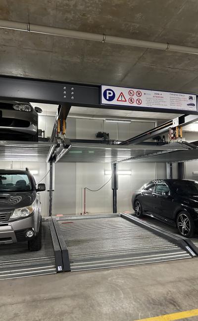 Car Stacker parking on Money Street in Perth Western Australia