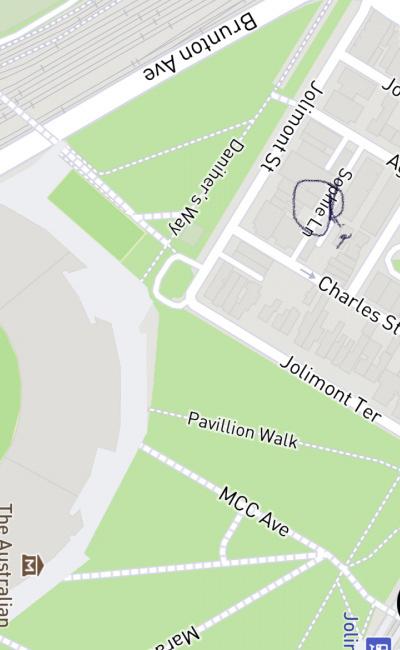 MGC - Rod Laver Arena - 200 metres - off-street private carpark Sophie laneway entrance.