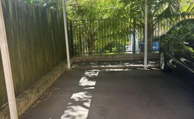Undercover Car space  adjacent to a main road with easy access