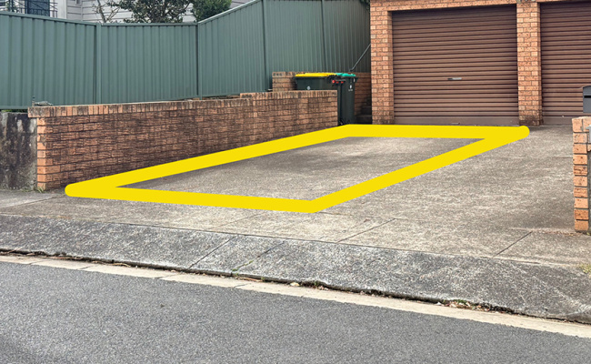 Driveway parking on Potts Street in Ryde New South Wales