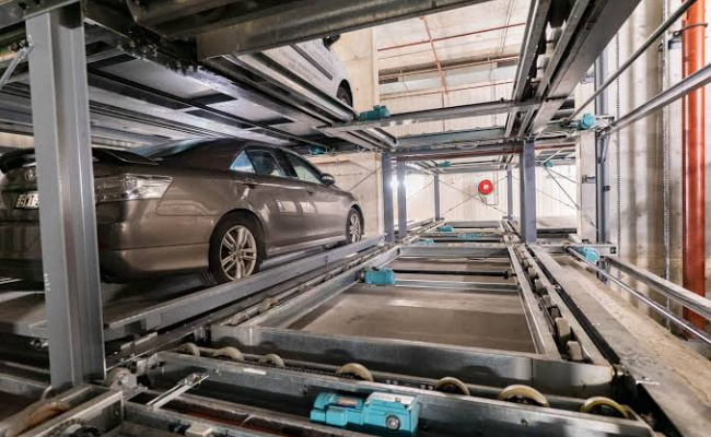 Car Stacker parking on Waymouth Street in Adelaide South Australia