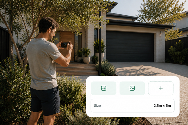 Adding photos and dimensions to list a parking space
